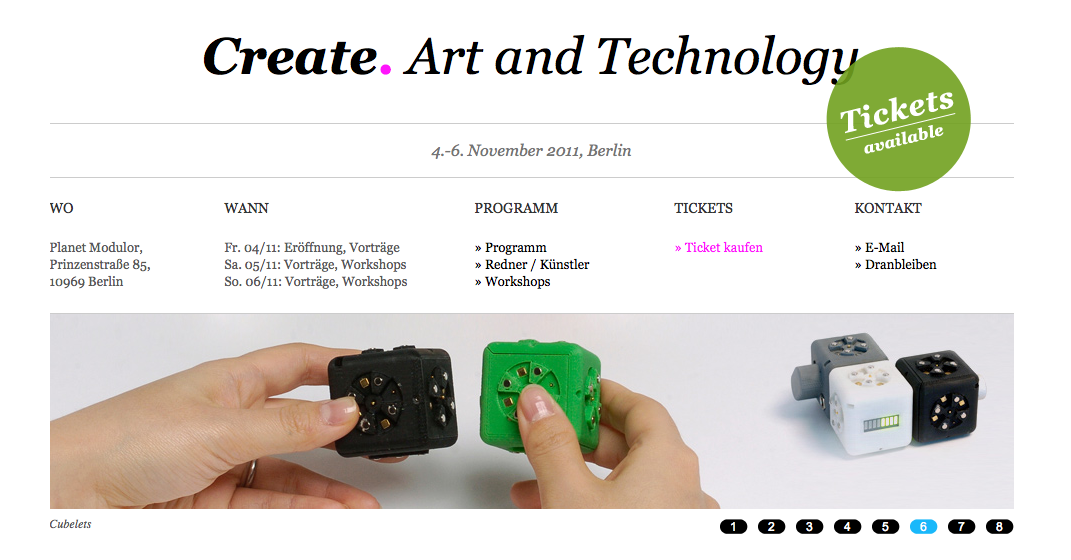Create Art And Technology: 4. bis 6. November 2011